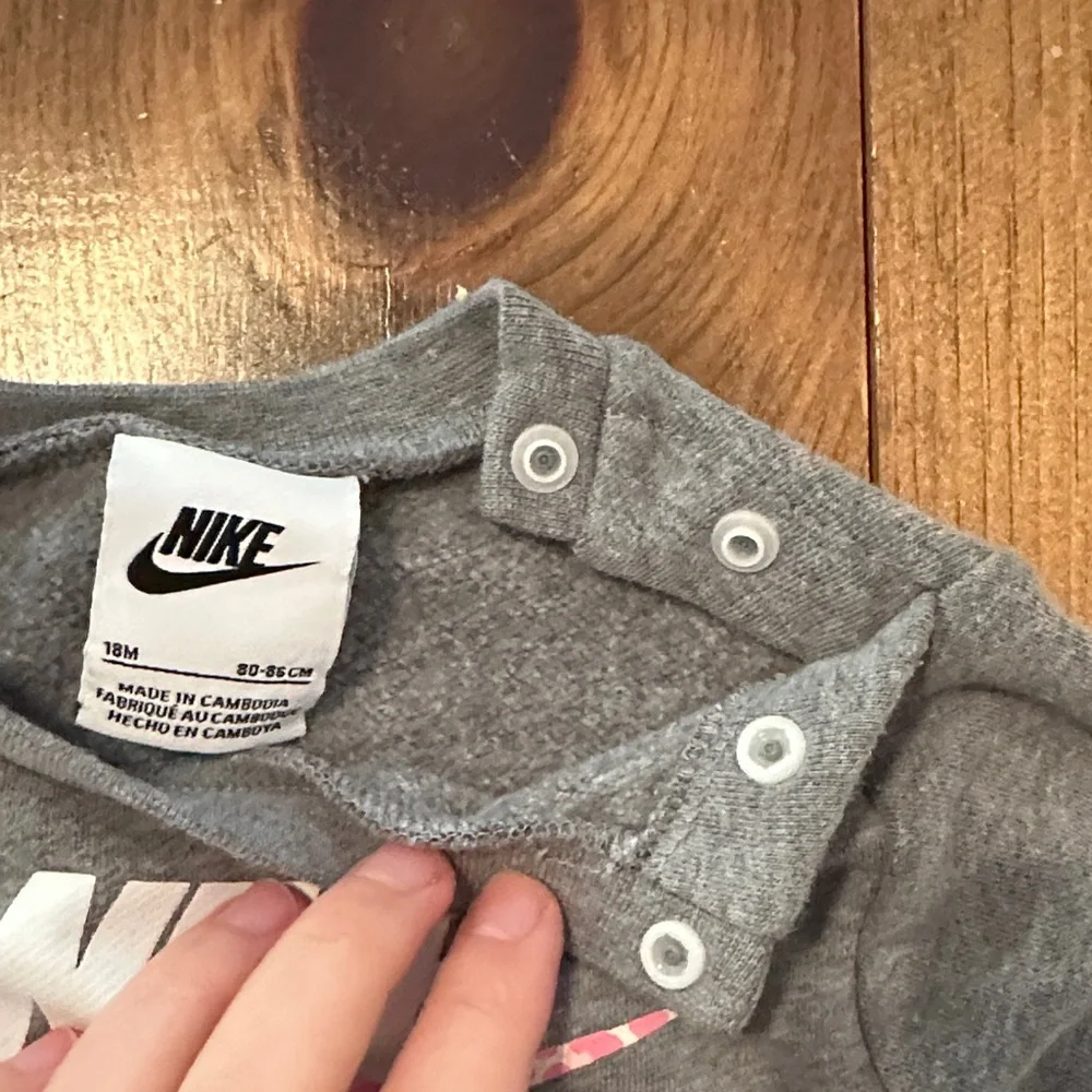 Nike Kids 18 Month Gray Sweatshirt Pink Leopard Logo